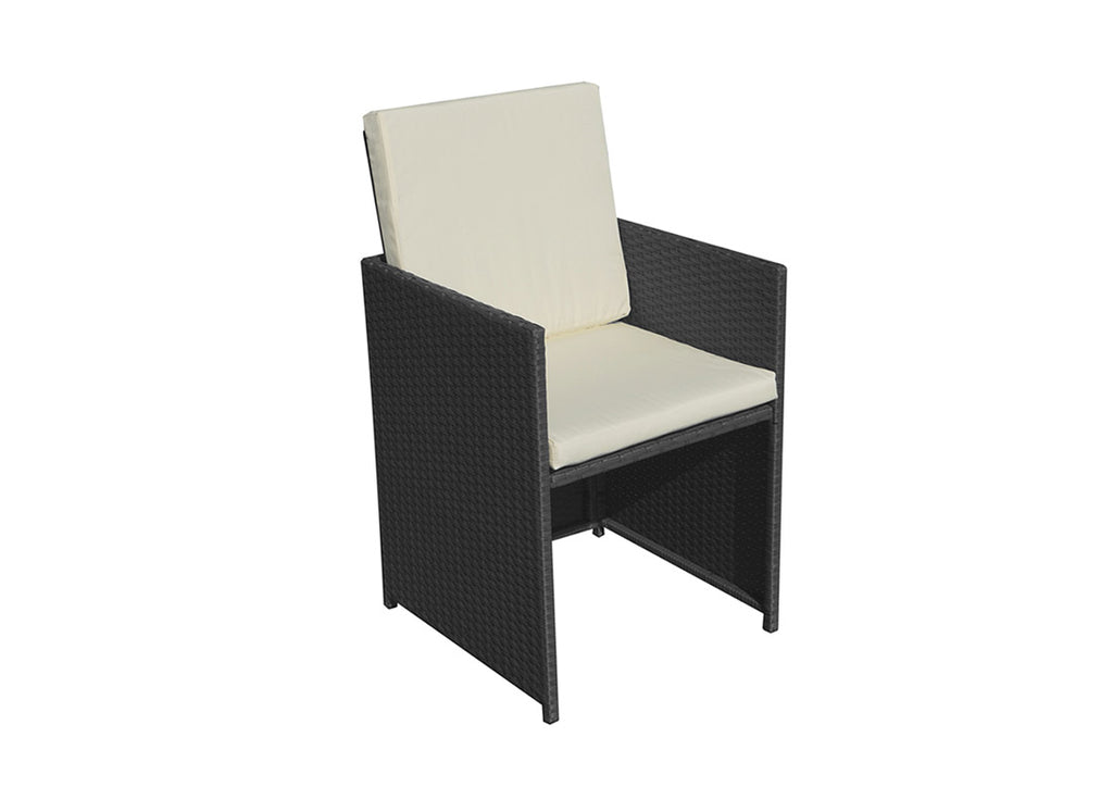 Rattan 8 Seat Cube Set - Black - Cannes Range