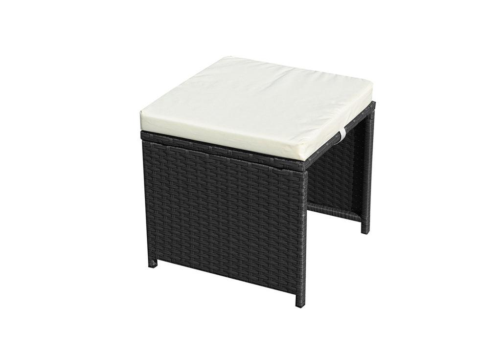 Rattan 8 Seat Cube Set - Black - Cannes Range