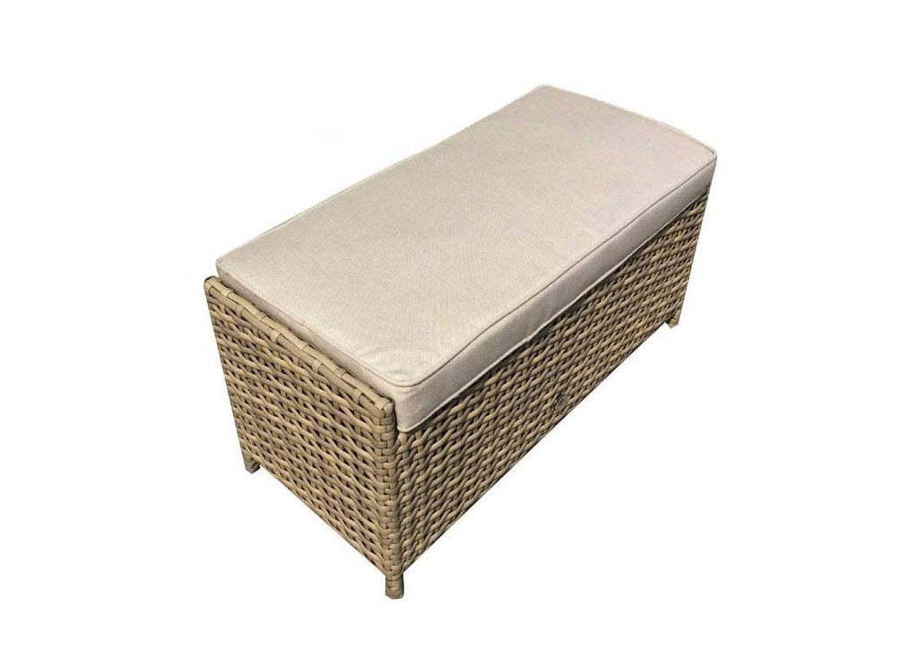 Rattan Coffee Table with Ottomans - Grey - Elizabeth Range