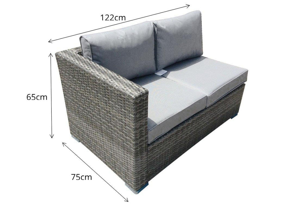 Rattan Corner Sofa Set  - Charcoal Grey - Grassholme Range