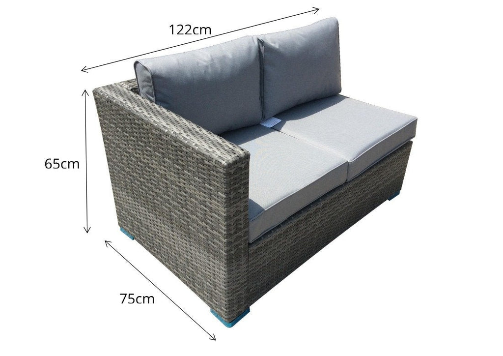 Rattan Corner Sofa Set  - Natural Brown - Grassholme Range
