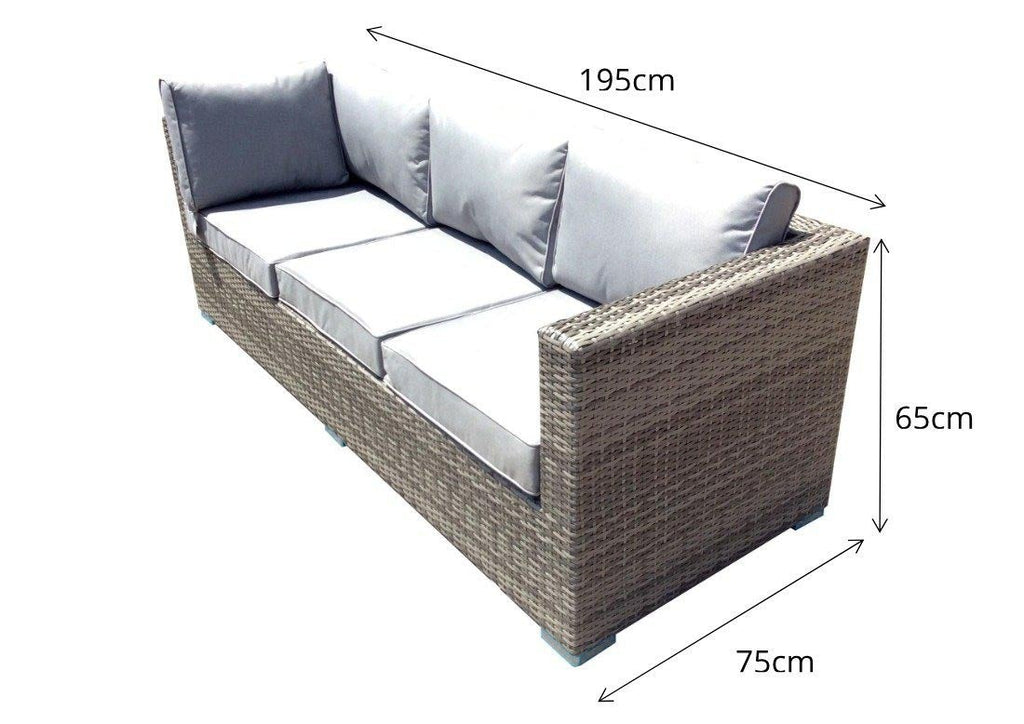 Rattan Corner Sofa Set  - Charcoal Grey - Grassholme Range