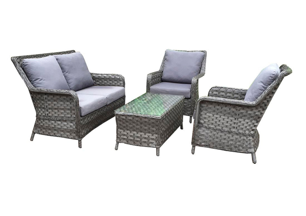 Rattan 2 Seater Sofa Set with 2 Armchairs and Coffee Table-Mia Range