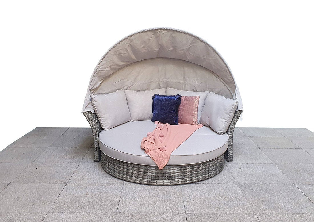 Rattan Sofa & Day Bed Set - Charcoal Grey - Porto Range